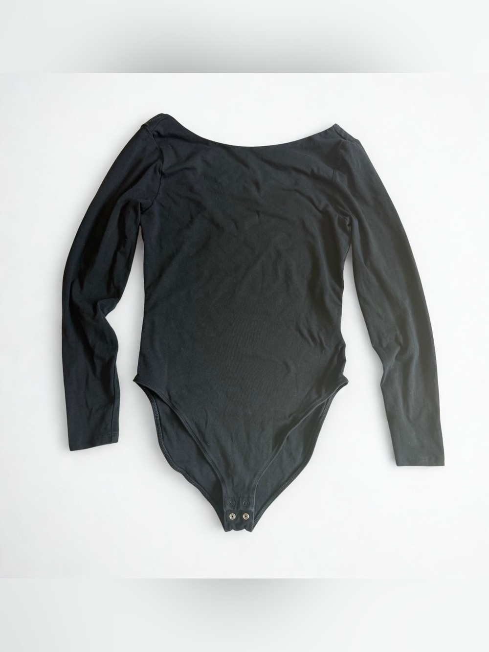 Old Navy Black Long-Sleeve women’s boat neck One-Piece Bodysuit size M